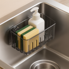 우핑엘 무타공 강력흡착 물빠짐 욕실 주방 미니 선반, 1개, 사각형