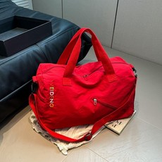 多巴胺健身運動開學通勤必備宿舍收納包小衆網紅高顏值字母刺繡, 正紅色