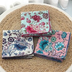 [1+1]라뮤제 패션플라워 국산 면100% 핀코트 면스카프/손수건/목손수건/쁘띠스카프