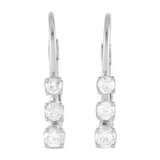 LB 익스클루시브 중고 14K 화이트 골드 다이아몬드 이어링