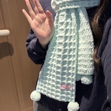 [940명이 수집] 코바늘 DIY 와플 스카프 따뜻한 민트 우유 무스 구름 면 특색 DIY 스카프 재료 패키지, V50[민트그린] DIY 재료 패키지 + 무료 튜토리얼, 100개 세트 도구 없음, 1개