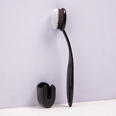 DFMEI 爆款牙刷化妝刷BB霜粉底刷可彎曲不吃粉無痕底妝便攜美妝工具, 4號棕底白峯opp袋:如圖, 1個