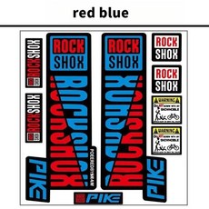 ROCKSHOX 프론트 포크 데칼 자전거 MTB Road Rock Shox PIKE 스티커 자전거 DIY 레이싱 사이클링 보호 다채로운 필름 키트, [04] red blue, 1개