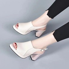 여성용 봄여름 오픈토 하이힐 패션 키높이 가보시통굽 8cm 샌들26dgs03LL