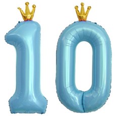 이벤트홀릭 초대형 왕관 숫자은박풍선, 블루 10