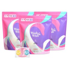 워시앤위시 캡슐형 세탁세제 32개입 3팩, 3개