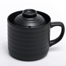 도자기밥솥 전자레인지 저당 밥통 1인용 소형 밥하기 냄비 검정 그릇 간편 렌지용 쿠커 블랙 1개