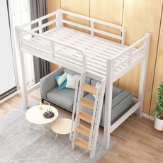 성인 벙커침대 철제 원룸 계단식 낮은 조립식 학생 2층 diy 이층 계단 프레임 화이트, H. 1200x2000 흰색 경사사다리