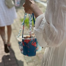 패브릭 드링크백 텀블러파우치 블루밍고, 1개