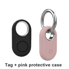 블루투스 스마트 태그 안드로이드 트래커 (실리콘 홀더 포함) 구글 허브와 연동 키 찾기 여행 가방 수하물, 09 Black w pink case