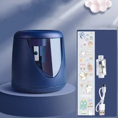 장식 스티커 배터리 USB 충전 크리에이티브 문구 기계 도구 스위치 자동 전기 연필 샤프너, Purple-USB