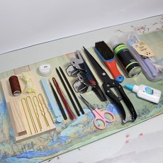 老街口 手工DIY非遺絨花髮簪材料包，新手專業工具套裝，全套到手即做，體驗傳統工藝之美, 入門款（升級版）不含絨花線和支架