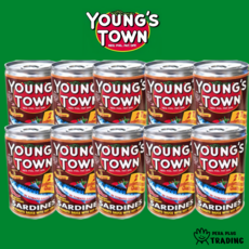 [PERA PLUS] YOUNGS TOWN CHILI SARDINES 필리핀 영스타운 칠리 생선통조림, 155g, 10개