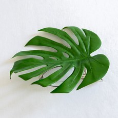 그린 큰 나뭇잎 인테리어 커튼집게 24cm 조화 실내 장식 꾸미기 소품, 3개, 몬스테라