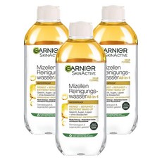 독일 가르니에 Garnier Micellen Cleaning Water All-in-1 올인원 엘로우 미셀라 클렌징 워터, 400ml, 3개