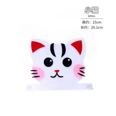 六一兒童節卡通動物造型頭飾 幼兒園表演道具 老虎兔子頭套帽子, 卡通動物頭飾-小貓, 1個