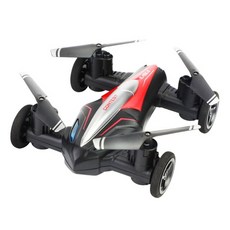 2in1 드론 공기 지상 비행 자동차 2.4G 듀얼 모드 레이싱 미니 드론 전문 RC 수륙 양용 자동차 쿼드콥터 드론, 빨간색, 빨간색, 1개