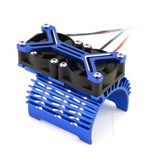 호환 모터 히트 싱크 듀얼 냉각 팬 40-42mm 1/7 1/8 Arrma Traxxas RC Car Fit 4068 4074 4082 4268 4274, 01 Blue, 1개