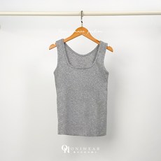 Qi ONIWEAR U領螺紋背心 彈性修身無袖上衣
