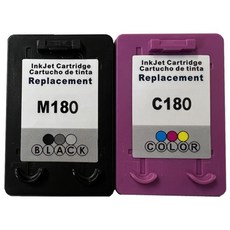 삼성 INK- M180 C180 XL SL-J1660 잉크 J1663 J1665 J1770FW 대용량, 검정+컬러 SET, 1개