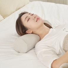 꼬메벨로 메모리폼 경추 일자목 목침 원형베개, 1개, 베이지