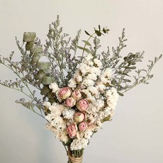 玫瑰幹花勿忘我混搭乾燥花束，DIY客廳房間擺件，ins北歐風家居裝飾真花, 浪漫泡泡HS(無瓶)