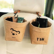 차량용 베어 귀여운 수납 정리함 다용도 파우치 접이식, 상세페이지 참조, 1개