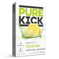 PURE KICK Hydration Singles To Go Drink Mix 딸기 수박 각 상자에 6개의 패킷이 있는 6개의 박스 포함 총 36개의 패킷