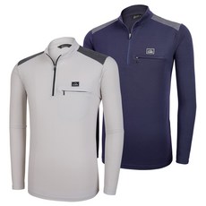 [이지바이] (1+1) 남성 긴팔 집업티_배색 등산복 작업복 집업티