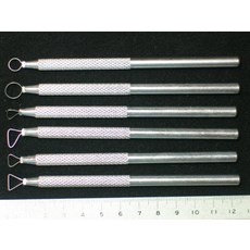造研所 6入精密油土刮刀組 /金屬柄 /細部修整工具 /長度12.5cm左右, 1個