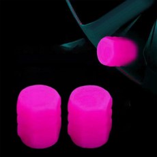 고무 발광 밸브 스템 커버 자동차 타이어 휠 캡 야광 자전거 트럭 교체용, 1. Pink 2PCS, 1개