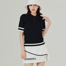 제이투제이 여성골프웨어 클래식 투라인 하프 카라니트