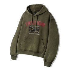 브랜드정품 트릴리온 TRILLION 카모 아플리케 그래픽 오버핏 후드_피그먼트 카키 259322