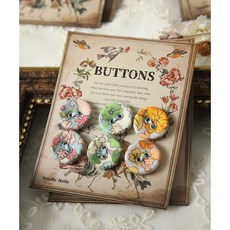 퀼트스타 [니들홀릭] 피드색 돼지코 싸개단추 블라썸_15mm, 6개, 라이트