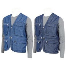 2장 [더빅보스] 사계절 남성용 유닉 데님 조끼 _ 남자 근무복 내구성 우수 튼튼한 청조끼 작업복 낚시 용접 단체복 B1136