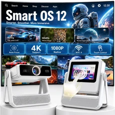 3-in-1 프로젝터 태블릿 스피커 7인치 1080P 4K 자동 초점 천장 시네마 HDMI USB BT5.0 WiFi 스크린, A6 / 100V-240V 미국 플러그, A6 / 100V-240V 미국 플러그
