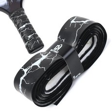 DH Mythic 피클볼 및 테니스용 교체 그립 | 미끄럼 방지 뛰어난 내구성 땀 방지 랩 라이트닝 시리즈 화이트 라이트 블루 162047, [ 888531 ] DH Mythic 피클볼 및 테니스, 1개, 블랙 및 화이트 라이트닝