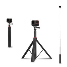 FLYMILE 1.4M/1.6M 스포츠카메라 은닉 셀카봉 삼각대 일체형 DJI Osmo Pocket 4/3 인스타360 X5/X4/Ace Pro 2 호환 휴대용 촬영 액세서리, 1개, 1.4m tripod