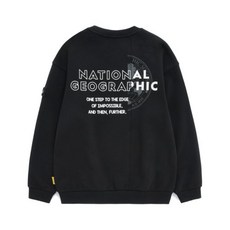 내셔널지오그래픽 키즈 K224USW920 등판 변형 로고 맨투맨 티셔츠 CAR본 BLACK 244079