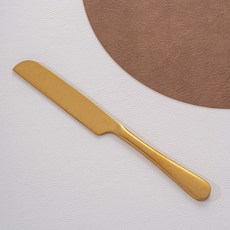 【幸沐商行】不鏽鋼奶油刀 麵包刀 抹醬刀 奶酥刀 早餐刀 鏡面金屬刀 金色／銀色 套餐餐具 輕食餐桌工具, SP037-2 麵包刀 金, 1個