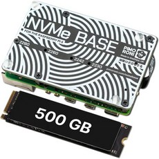 라즈베리파이 5용 NVMe 베이스 M.2 HAT PCIe 확장 보드 2230에서 2280 지원 0TB, 500 GB