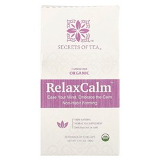 Secrets Tea 유기농 RelaxCalm 카페인 무함유 티백 20개 40g(1.41온스)