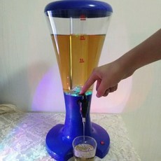 扎啤酒炮3升發光酒塔酒柱分酒器啤酒桶果汁鼎飲料桶耐摔發光酒具, 1個