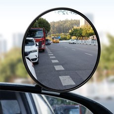 중국OEM 초보운전 시야각거울 사이드 곡면 사이드보조 보호 보조거울 고정 블랙 불안 교회 미니 받침대, 02미러-블랙-9.5cm