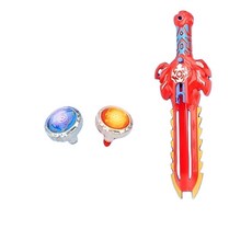 對戰陀螺場地組 兒童玩具, 紅寶劍+2個發光陀螺, 1套