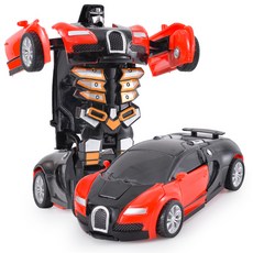 變形越野車機器人 慣性玩具車, 布加 紅色, 1個