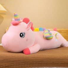 獨角獸長條抱枕 可愛玩偶娃娃睡覺抱枕, 可愛獨角獸【面料升級款】,全長約80厘米【收藏關註優先發貨】, 粉紅