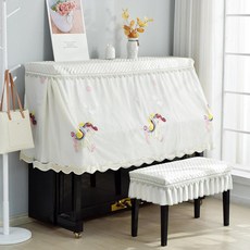 덮개 커버 모던 풀커버 거실 의자 피아노커버덮개, 표준 148-152cm + 더블, 1개, 무지개 작은 화이트 호스 반 커버