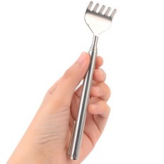 50cm 접이식 만년필형 메탈 등긁개 안마기 조부모님선물 시원, 1개, 실버메탈