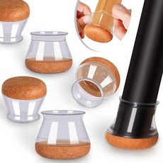 ZZZM 의자다리캡 4개묶음 의자다리캡 의자양말 의자발커버 의자소음방지 wkw+042pk, 사각_특대 브라운